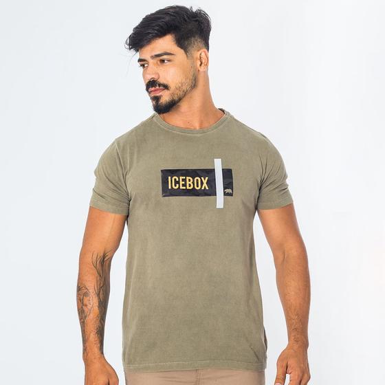 Imagem de Camiseta Algodão Masculina Estonada Com Estampa Refletiva