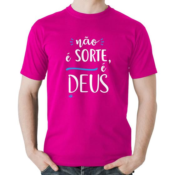 Imagem de Camiseta Algodão Não é sorte, é Deus - Foca na Moda