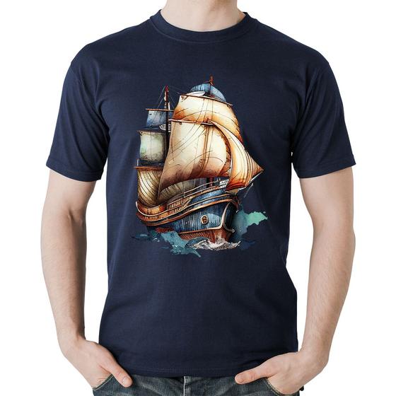 Imagem de Camiseta Algodão Navio Vintage - Foca na Moda