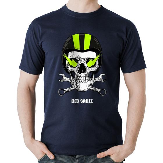 Imagem de Camiseta Algodão Old Skull Motorcycle - Foca na Moda