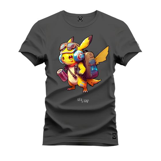 Imagem de Camiseta Algodão Plus Size Premium Tamanho Especial Pokemom Desbravador