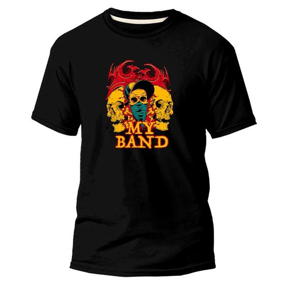 Imagem de Camiseta Algodão Premium Básica Estampa Digital My Band DTF