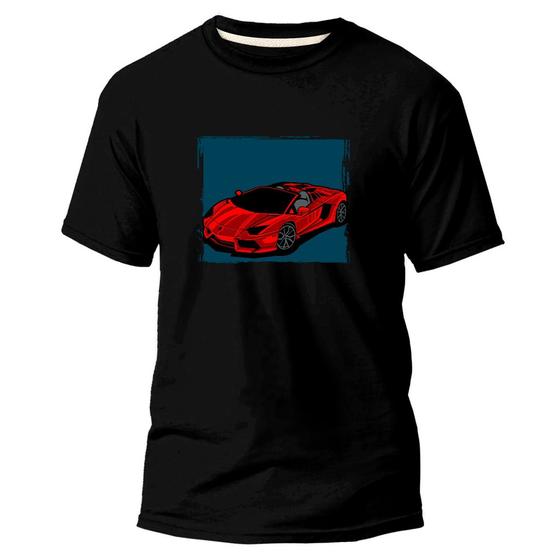 Imagem de Camiseta Algodão Premium Estampa Digital Carro Vermelho