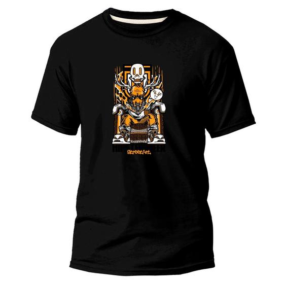 Imagem de Camiseta Algodão Premium Estampa Digital Caveira com Bode