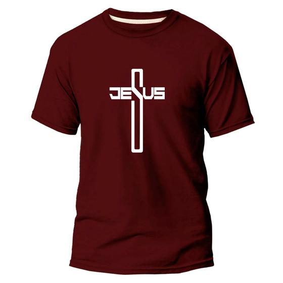 Imagem de Camiseta Algodão Premium Estampa Digital Cruz Jesus Cristo