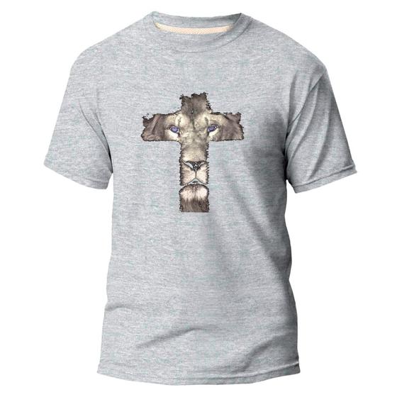 Imagem de Camiseta Algodão Premium Estampa Digital Cruz Leão de Juda