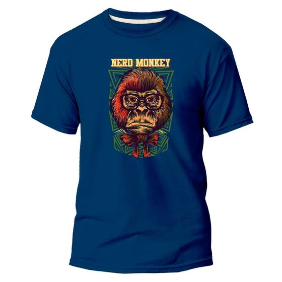 Imagem de Camiseta Algodão Premium Estampa Digital Nerd Monkey Leve