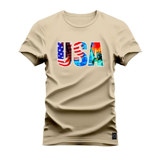 Imagem de Camiseta Algodão Premium Estampada Confortável Usa Cores