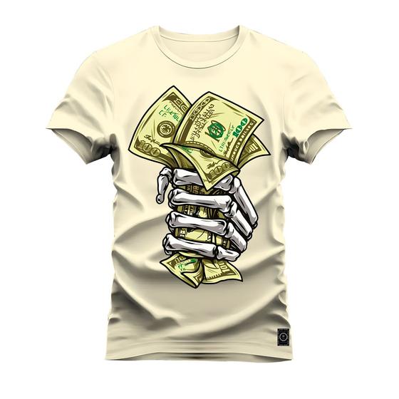 Imagem de Camiseta Algodão Premium T-Shirt Mão Caveira Money