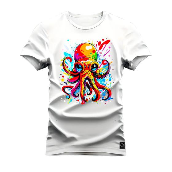 Imagem de Camiseta Algodão Premium T-Shirt Polvo Aquarela