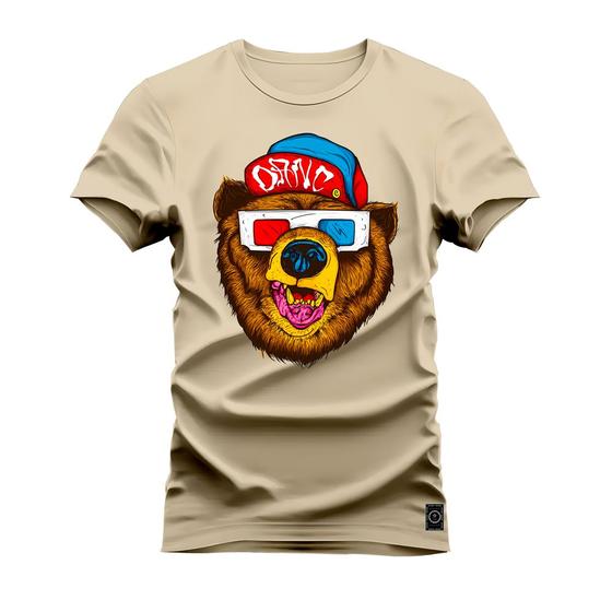 Imagem de Camiseta Algodão Premium T-Shirt Urso Oculos