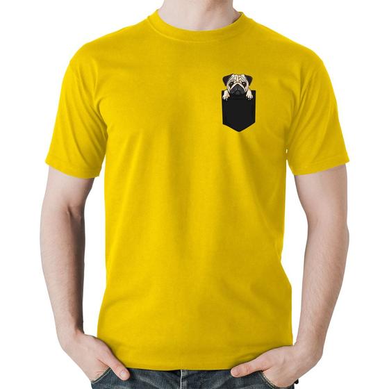 Imagem de Camiseta Algodão PUG de Bolso - Foca na Moda