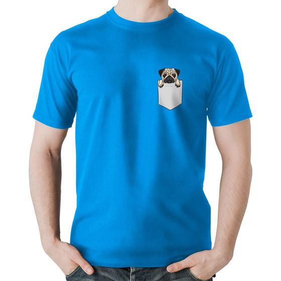 Imagem de Camiseta Algodão PUG de Bolso - Foca na Moda