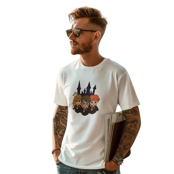 Imagem de Camiseta Algodão T Shirt Estampa Harry Potter Hogwarts Pomo de Ouro