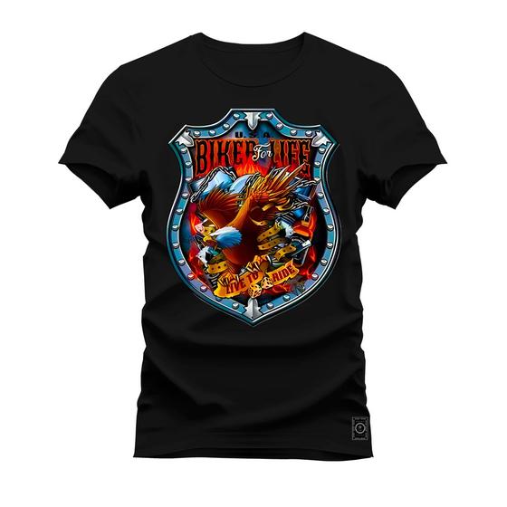 Imagem de Camiseta Algodão T-Shirt Premium Estampada Biker Live