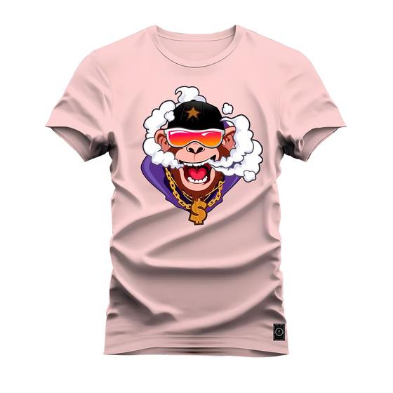 Imagem de Camiseta Algodão T-Shirt Premium Estampada Monkey Fumaça