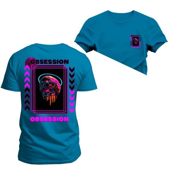 Imagem de Camiseta Algodão T-Shirt Premium Estampada Obsession Frente Costas