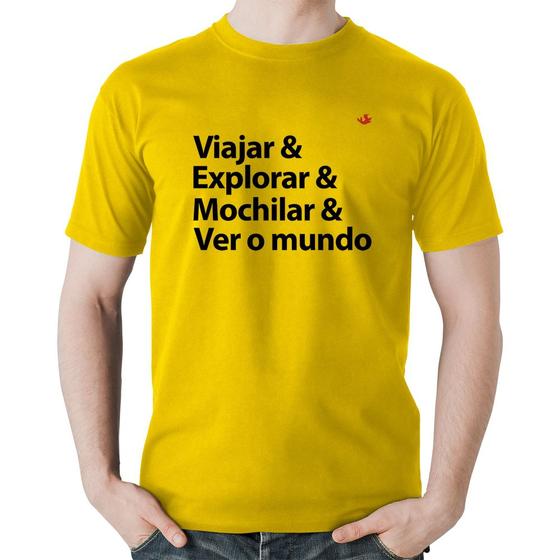 Imagem de Camiseta Algodão Viajar & Explorar & Mochilar & Ver o mundo - Foca na Moda