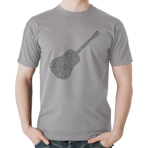 Imagem de Camiseta Algodão Violão Notas Musicais - Foca na Moda