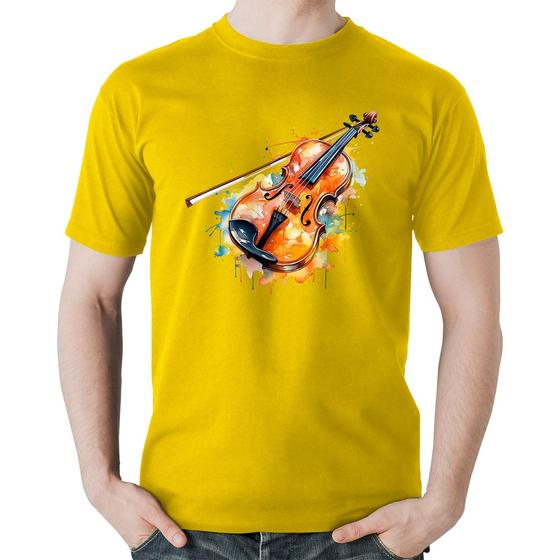 Imagem de Camiseta Algodão Violino Watercolor - Foca na Moda