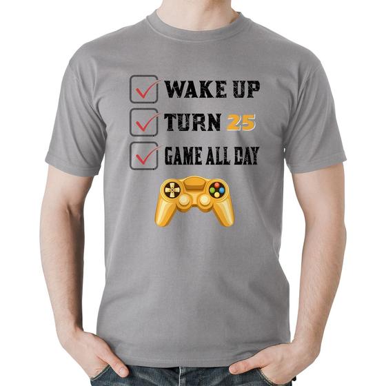 Imagem de Camiseta Algodão Wake Up, Turn 25, Game All Day - Foca na Moda