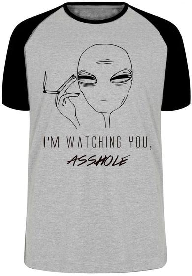 Imagem de Camiseta aliens watching you asshole Blusa Plus Size extra grande adulto ou infantil