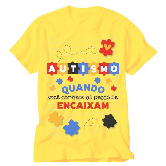 Imagem de Camiseta Amarela Autismo eu amo alguém que tem autismo