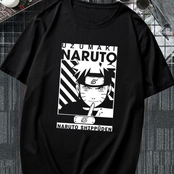 Imagem de Camiseta Anime Naruto Uzumaki Geek Camisa 100% Algodão Bt052