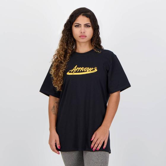 Imagem de Camiseta Approve Bold Spare Feminina Preta e Amarela