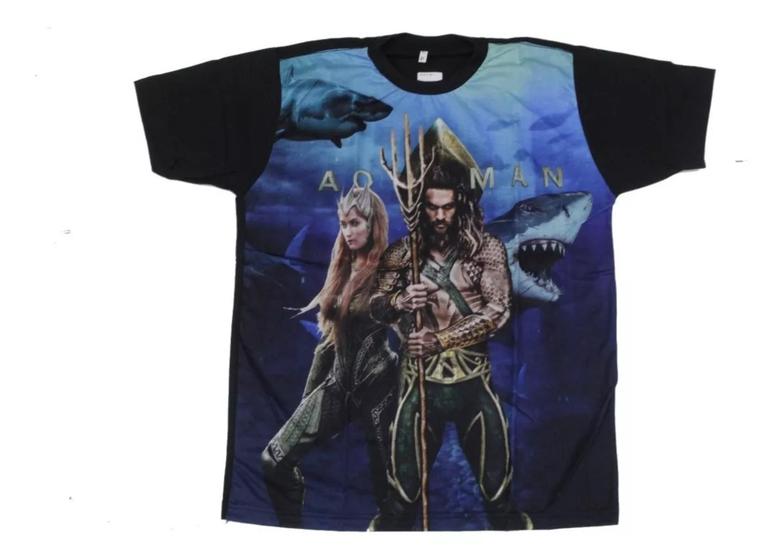 Imagem de Camiseta Aquaman Super Herói Blusa Adulto Unissex H178 BM