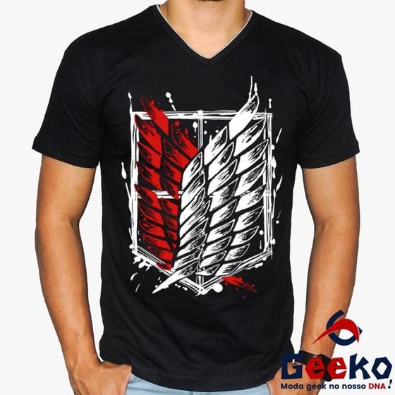 Imagem de Camiseta Attack On Titan 100% Algodão Shingeki No Kyojin Anime Geeko