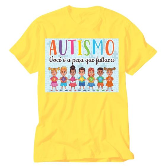 Imagem de Camiseta Autismo eu amo alguém que tem autismo amarela