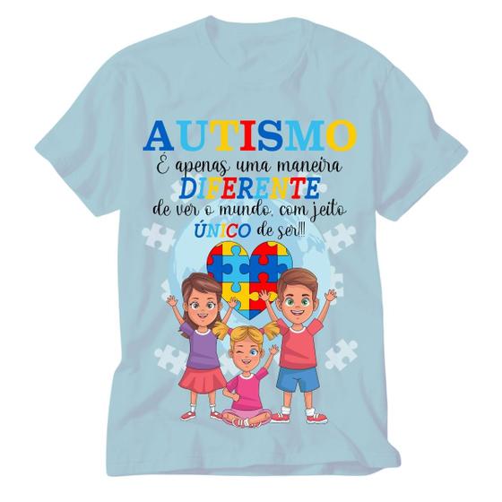 Imagem de Camiseta Autismo na cor azul eu amo alguém que tem autismo