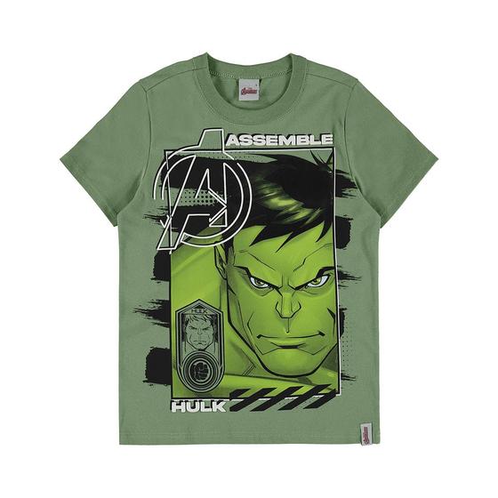 Imagem de Camiseta Avengers Malwee Hulk Capitão América Thor Vingadores Tam 4 ao 12 Menino