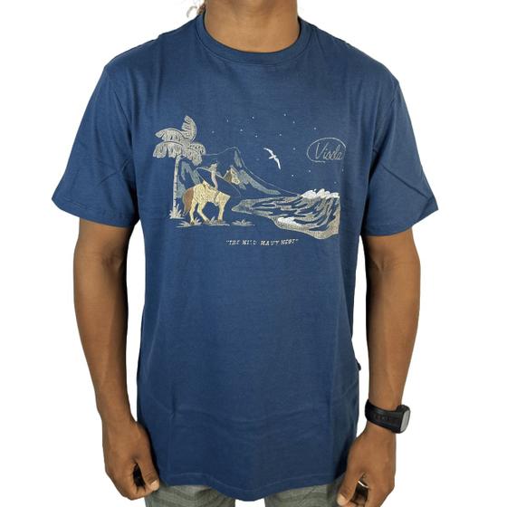 Imagem de Camiseta Azul Estampada Vissla Wavy West Confortável Casual