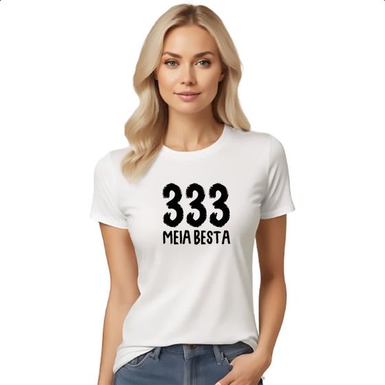 Imagem de Camiseta Baby Look 333 Meia Besta