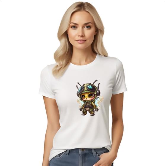 Imagem de Camiseta Baby Look Abelha militar