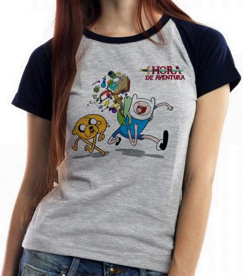 Imagem de Camiseta Baby Look Blusa Feminina  Adventure Time Jake Finn mochila