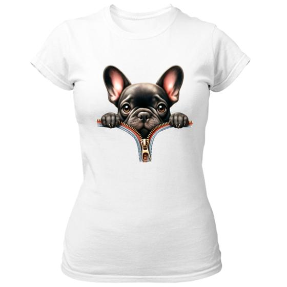 Imagem de Camiseta Baby Look Bulldog Frances no Ziper