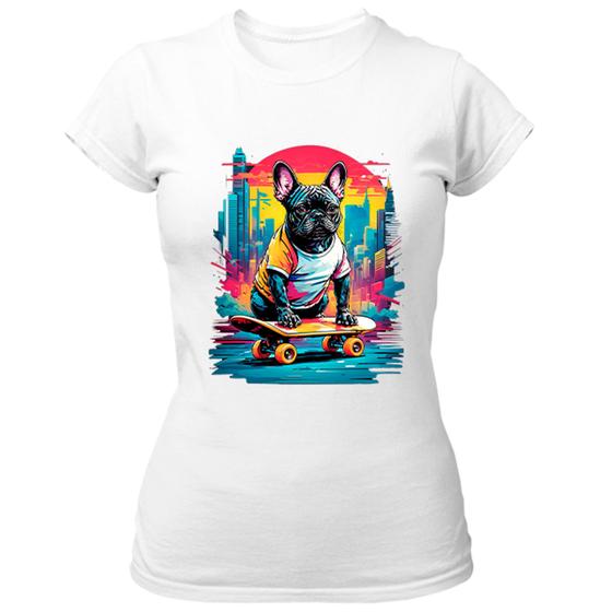 Imagem de Camiseta Baby Look Bulldog skatista color urbano