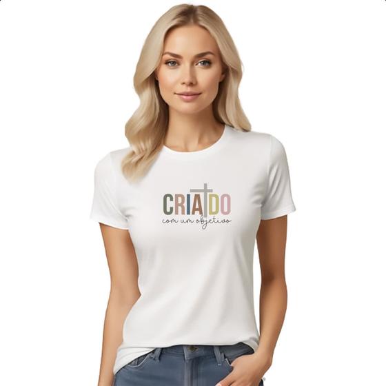 Imagem de Camiseta Baby Look Criado com um objetivo