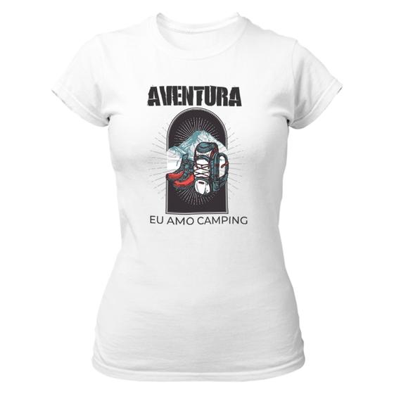 Imagem de Camiseta Baby Look Divertida Aventura eu amo camping