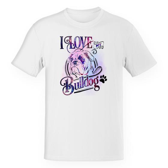 Imagem de Camiseta Baby Look Divertida I love my Bulldog