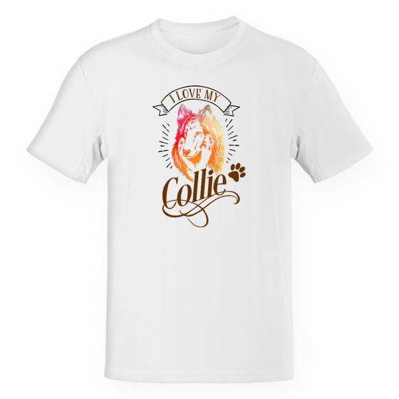 Imagem de Camiseta Baby Look Divertida I love my Collie