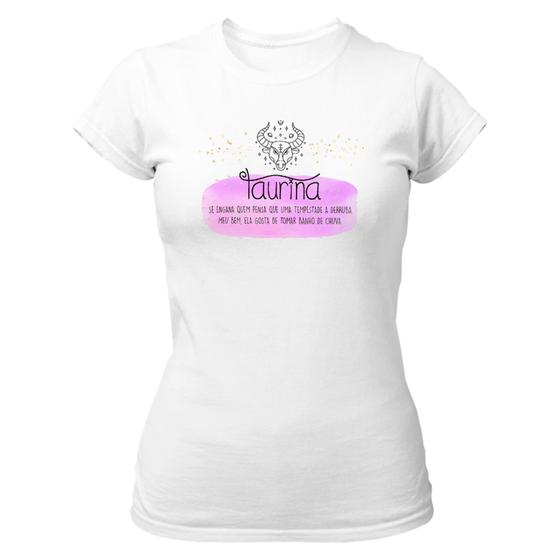 Imagem de Camiseta Baby Look Divertida Signo sincero Touro