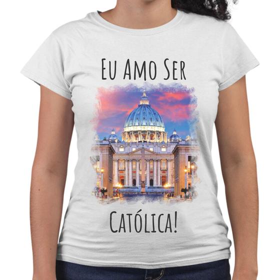 Imagem de Camiseta Baby Look Eu Amo Ser Católica