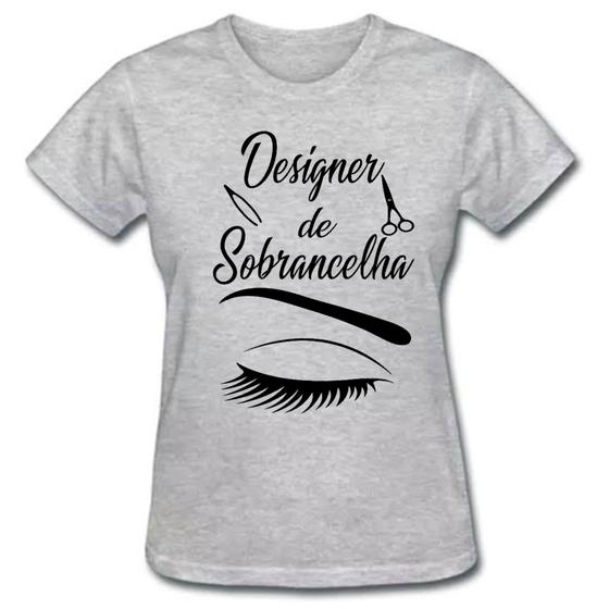 Imagem de Camiseta Baby look feminina designer sobrancelha manicure pedicure