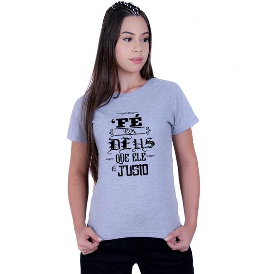 Imagem de Camiseta Baby Look Feminina Fé em Deus Racionais Mcs