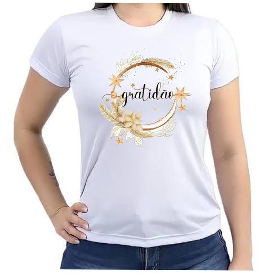 Imagem de Camiseta Baby look feminina festa réveillon gratidão feliz ano novo