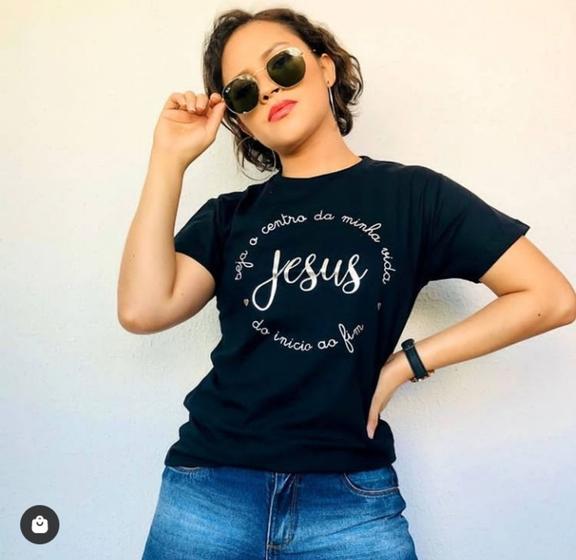 Imagem de Camiseta baby look feminina gospel cristã seja o centro  pecado zero